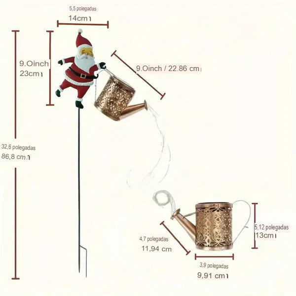 Papai Noel Regador Iluminado - (Compre 1 Leve 3)š„Promoção Fim de Anoš„